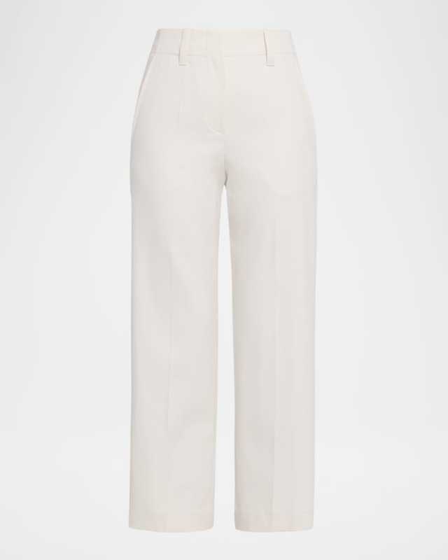 Straight-Leg Cotton Trousers